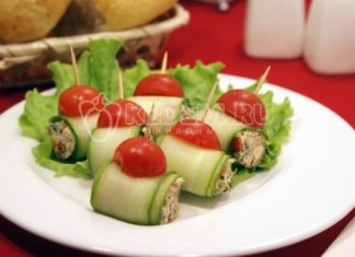 Рулетики из огурцов с начинкой